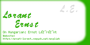 lorant ernst business card